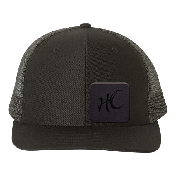 Richardson Black Leather Patch Hat Thumbnail