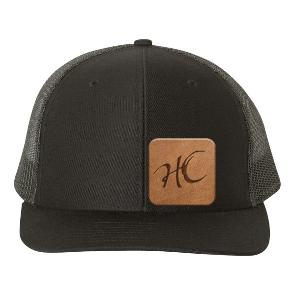 Brown Leather Patch Hat Thumbnail